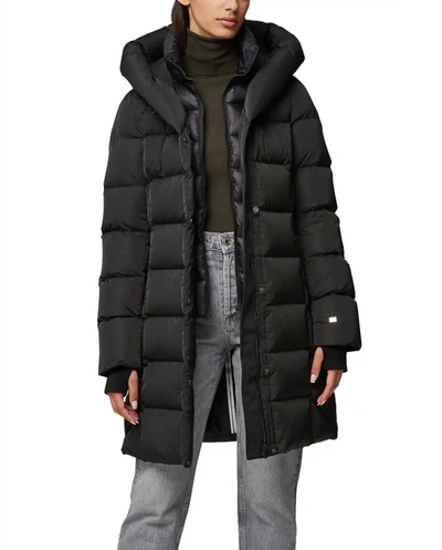 Shop Soia & Kyo Sonny Down Coat With Wide Hood In Black