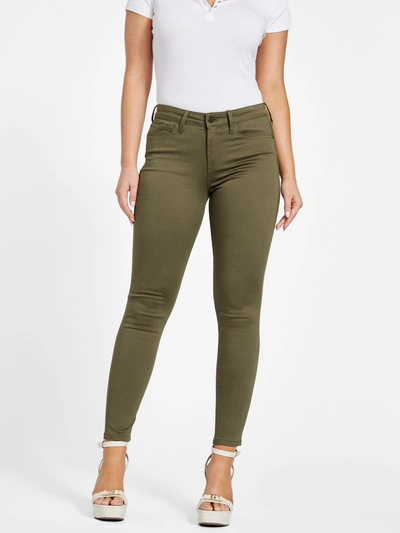 Shop Guess Factory Eco Jaden Mid-rise Sculpt Skinny Jeans In Green