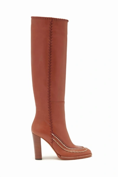 Ulla Johnson Arlette Knee High Boot In Mahogany Brown In Multi