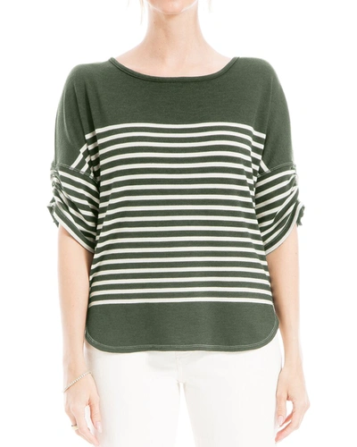 Shop Max Studio Ruched Top In Green