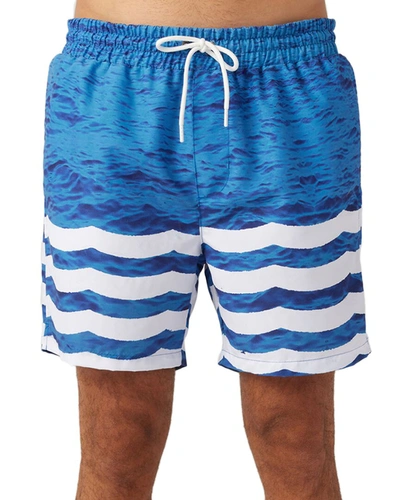 Shop Sol Angeles Oceano Waves Swim Short In Blue