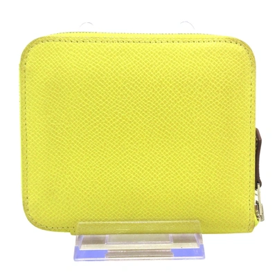Shop Hermes Silk'in Leather Wallet () In Yellow