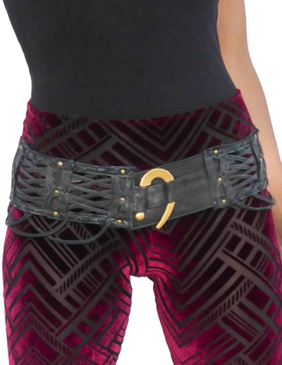 Hipstirr Lulu Lace Belt In Black In Black