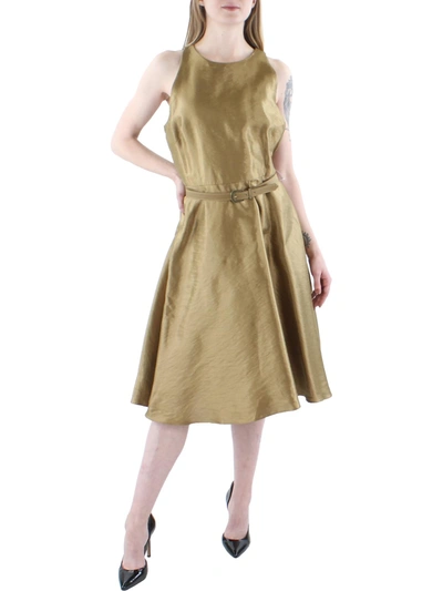 Shop Lauren Ralph Lauren Womens Metallic Knee-length Mini Dress In Brown