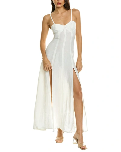 Shop Shani Shemer Josie Linen-blend Maxi Dress In White