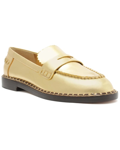 Shop Schutz Christie Leather Loafer In Yellow