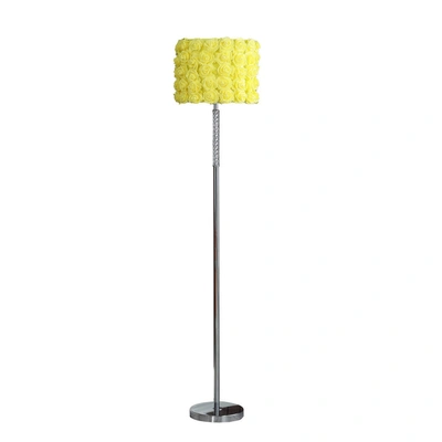 Shop Simplie Fun 63"in Yellow Roses In Bloom Acrylic/metal Floor Lamp