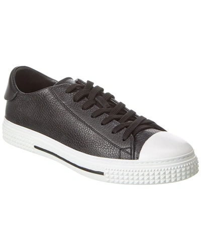 Shop Valentino Leather Sneaker In Black