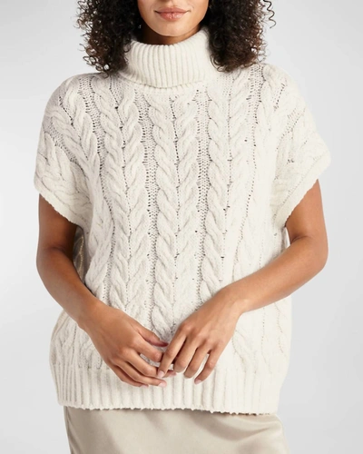 Shop Splendid Abbott Cable Sweater In Snow Heather In Multi
