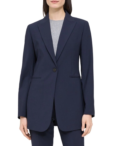 Shop Theory Power Wool-blend Jacket In Blue