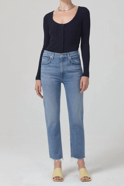 Shop Citizens Of Humanity Daphne Crop High Rise Stovepipe Jean In Pegasus In Multi