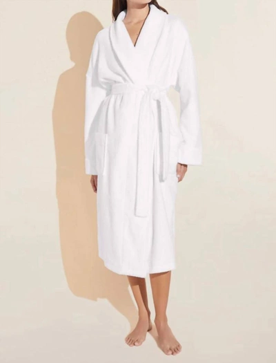 Shop Eberjey Spa Robe In White Terry In Multi