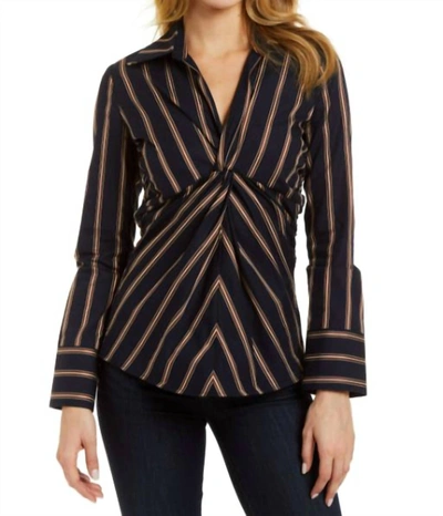 Shop Drew Donni Blouse In Navy In Blue
