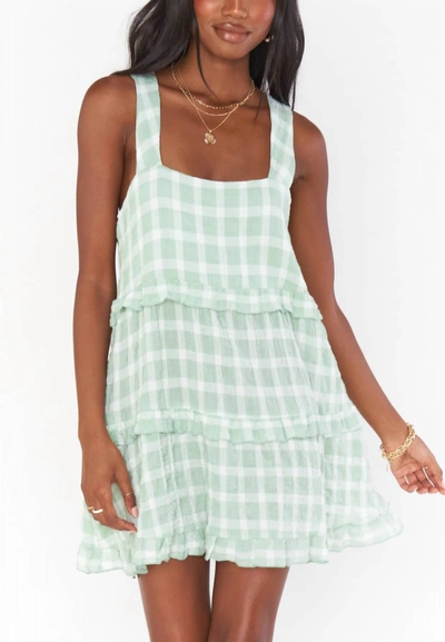 Show Me Your Mumu Napa Mini Dress In Checkered Green In Multi