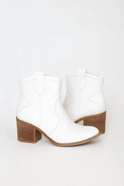 Shop Dirty Laundry Unite Snake Ankle Booties In White