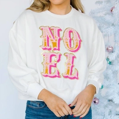 Shop Michelle Mcdowell Millie Noel Sweatshirt In White