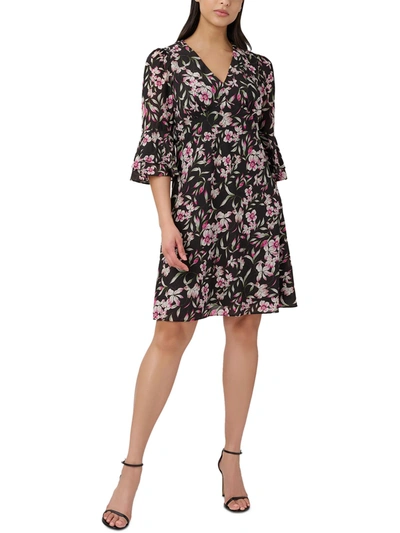 Shop Adrianna Papell Womens Floral Midi Midi Dress In Multi