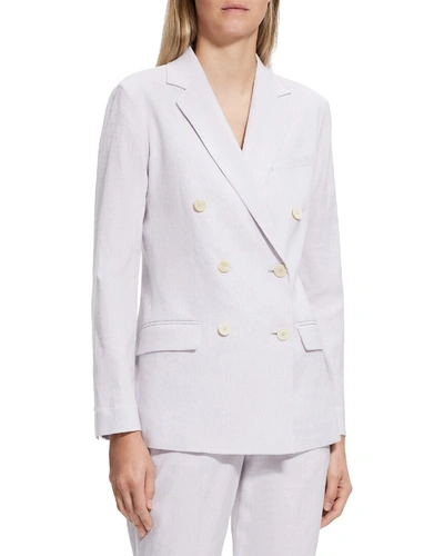 Shop Theory Fitted Linen-blend Jacket In White