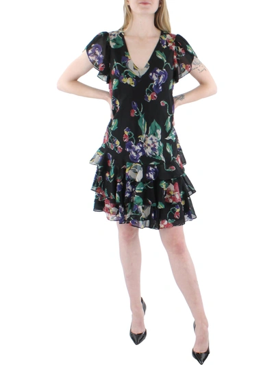Shop Lauren Ralph Lauren Womens Drop Waist Knee Length Sheath Dress In Black
