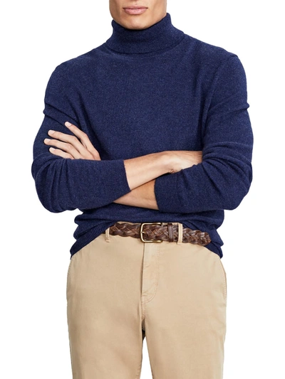 Shop Club Room Mens Cashmere Luxury Turtleneck Sweater In Blue