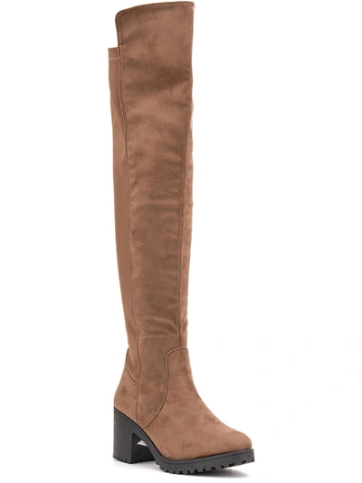 Shop Olivia Miller Rockwell Womens Microsuede Tall Over-the-knee Boots In Brown