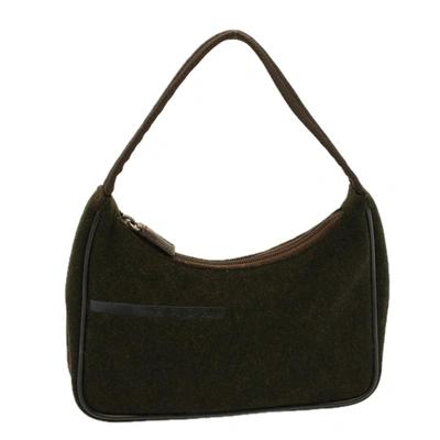 Shop Prada Sports Wool Shoulder Bag () In Green