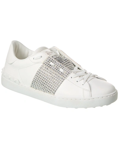 Shop Valentino Leather Sneaker In White