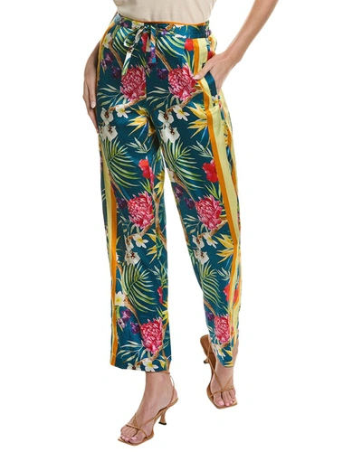 Shop Johnny Was Tropical Liza Silk-blend Pant In Multi