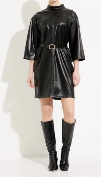 Shop Joseph Ribkoff Vegan Leather Dress In Black