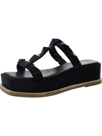 Shop All Black Womens Open Toe Platform Platform Sandals In Black