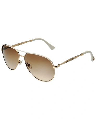 Shop Jimmy Choo Women's Jewly 58mm Sunglasses In Gold