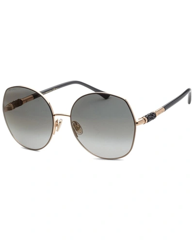 Shop Jimmy Choo Women's Melys 60mm Sunglasses In Gold