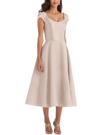 Shop Alfred Sung Womens Satin Midi Cocktail And Party Dress In Pink