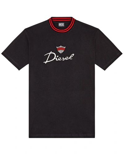 Shop Diesel Wash T-shirt In Black