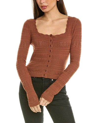 Shop Saltwater Luxe Pointelle Sweater In Brown