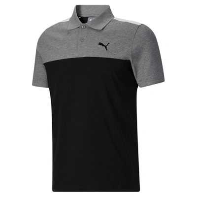 Shop Puma Men's Essential+ Block Polo In Black