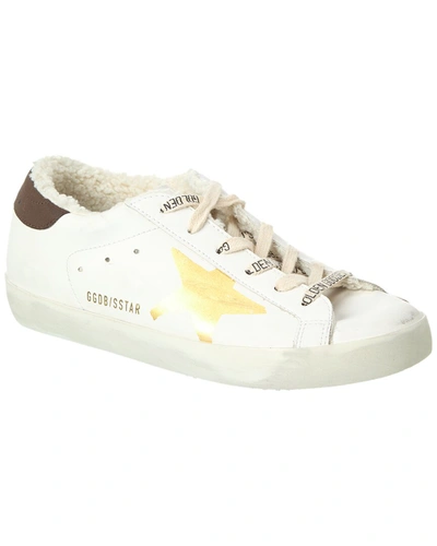 Shop Golden Goose Superstar Leather Sneaker In White