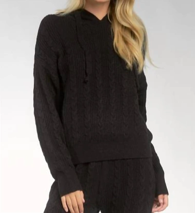 Elan Sweater Hoodie In Black In Black