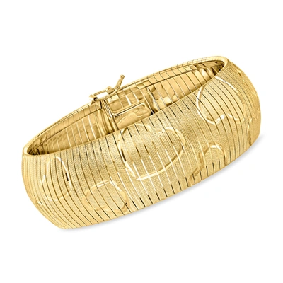 Shop Ross-simons Italian 20mm 18kt Gold Over Sterling Omega Heart Bracelet