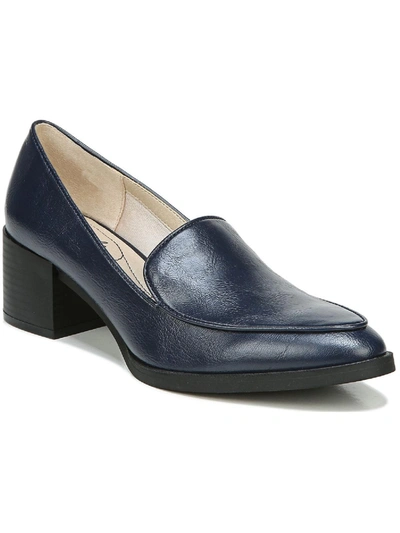 Shop Lifestride Devyn Womens Block Heel Slip On Loafers In Blue