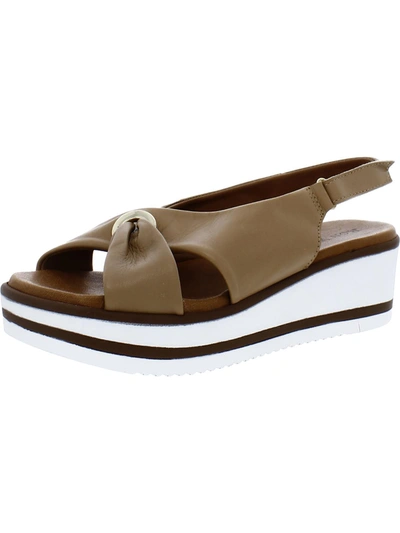 Shop Ron White Womens Open Toe Slingback Wedge Sandals In Brown