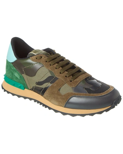 Shop Valentino Leather Sneaker In Green
