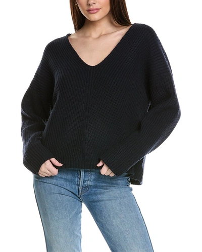 Shop Theory Easy V-neck Wool-blend Sweater In Blue