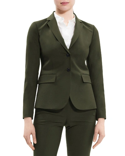 Shop Theory Carissa Wool-blend Suit In Green