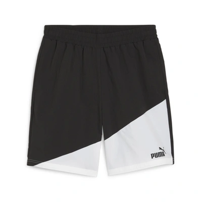 Shop Puma Men's Power Colorblock Shorts In Black