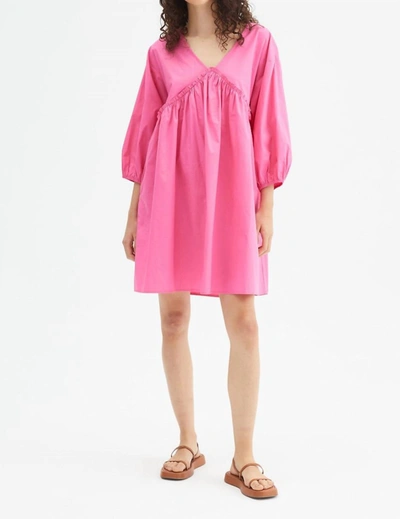 Shop Compañía Fantástica Short Oversized Dress With Three-quarter Sleeves In Pink