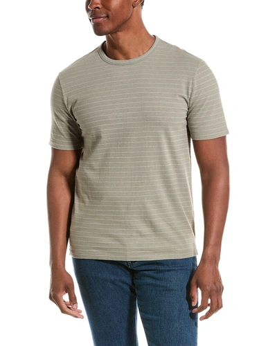 Shop Vince Garment Dye Fleck Stripe T-shirt In Green