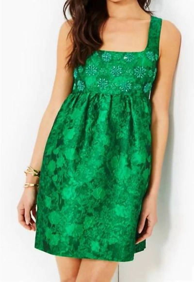 Shop Lilly Pulitzer Bellami Embellished Floral Jacquard Dress In Kelly Green Leaf An Impression Jacquard In Multi