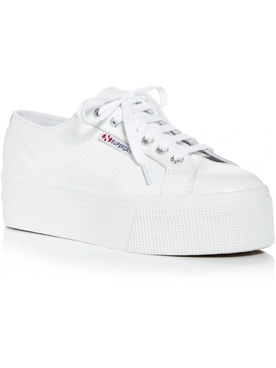 Shop Superga 2790 Nappa Womens Leather Platform Casual And Fashion Sneakers In White