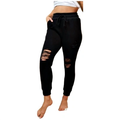 Shop White Birch Distressed Pant In Black